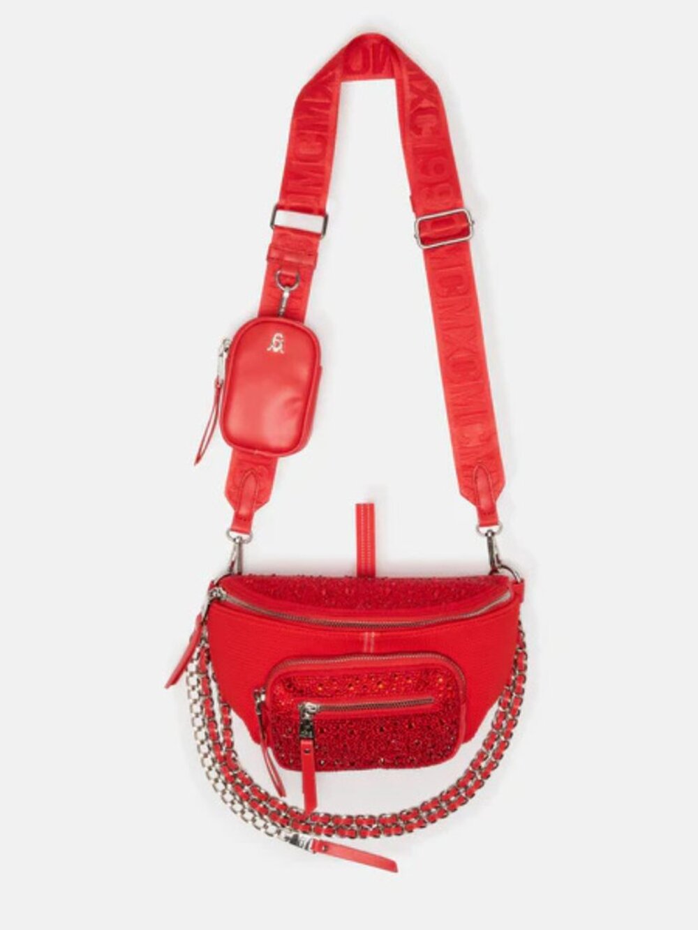 Steve Madden Maxima Crystal Convertible Sling Bag - Chili